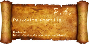 Paukovits Amarilla névjegykártya